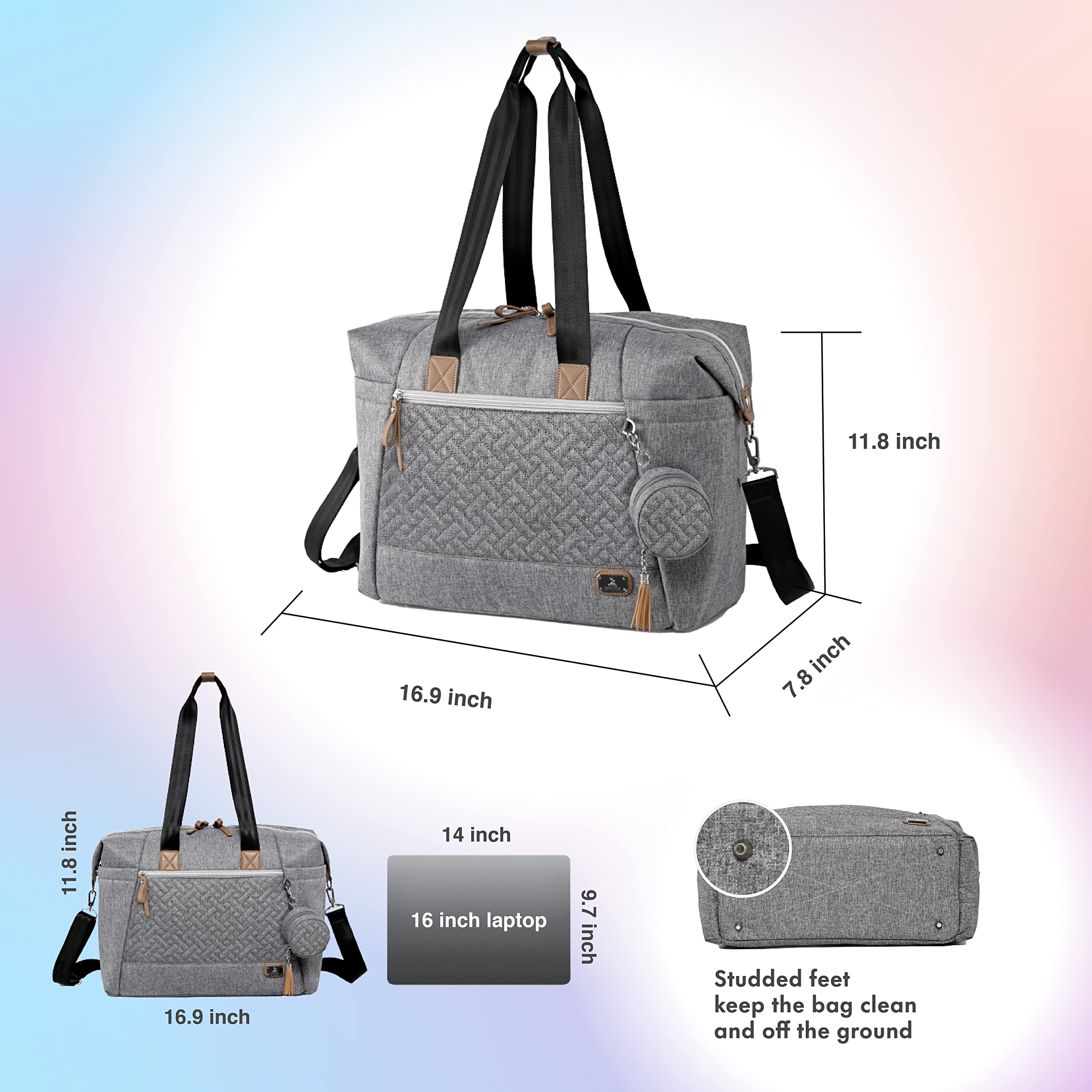 Dikaslon diaper bag tote luggage sleeve simplifies airport travel with luggage