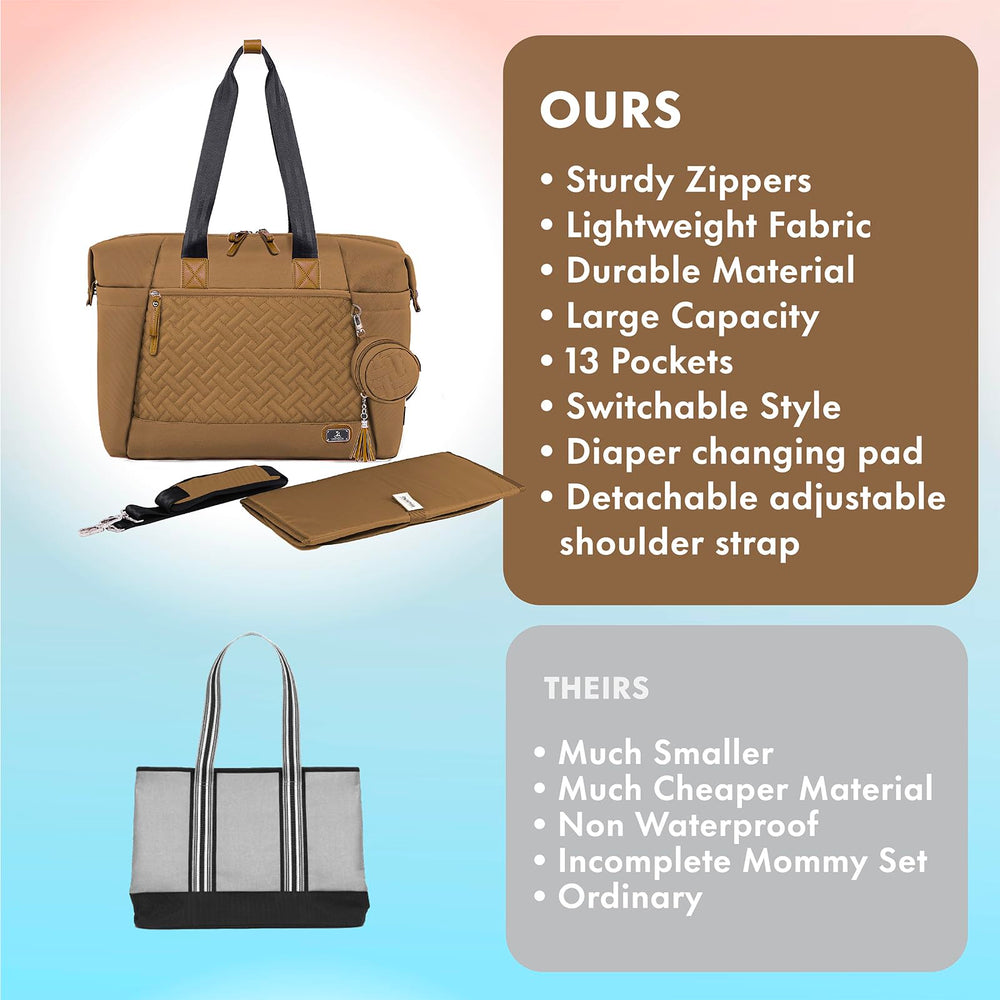 Dikaslon diaper bag tote luggage sleeve for easy travel over luggage handles