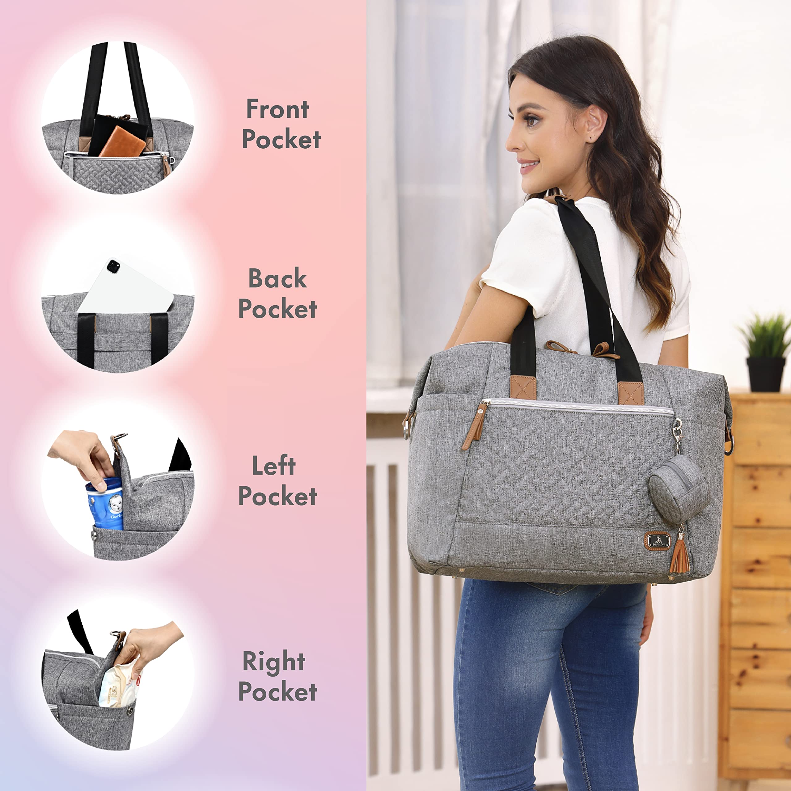 Dikaslon diaper bag tote pacifier case stores small items neatly