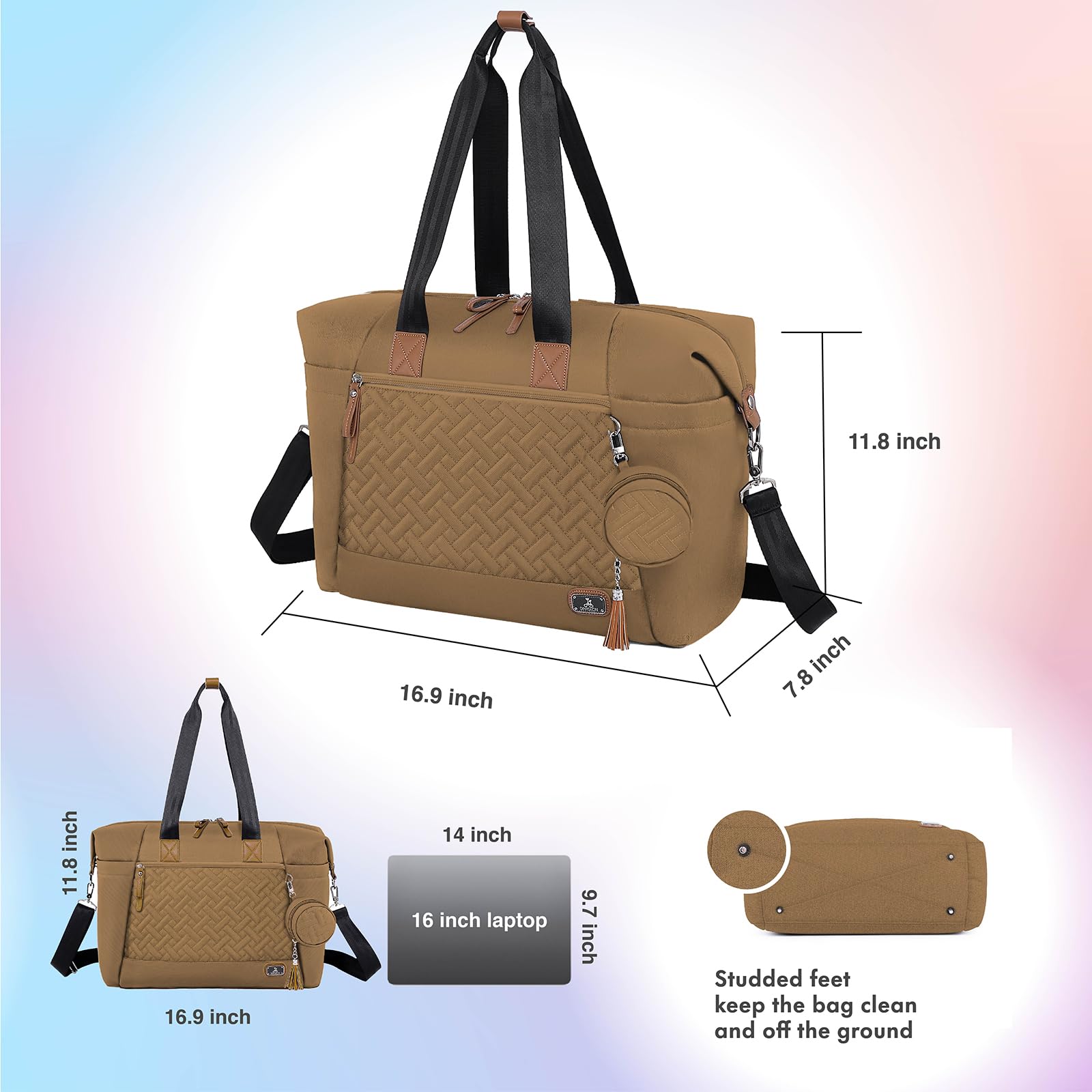Dikaslon diaper bag tote adjustable strap for cross-body or shoulder carry