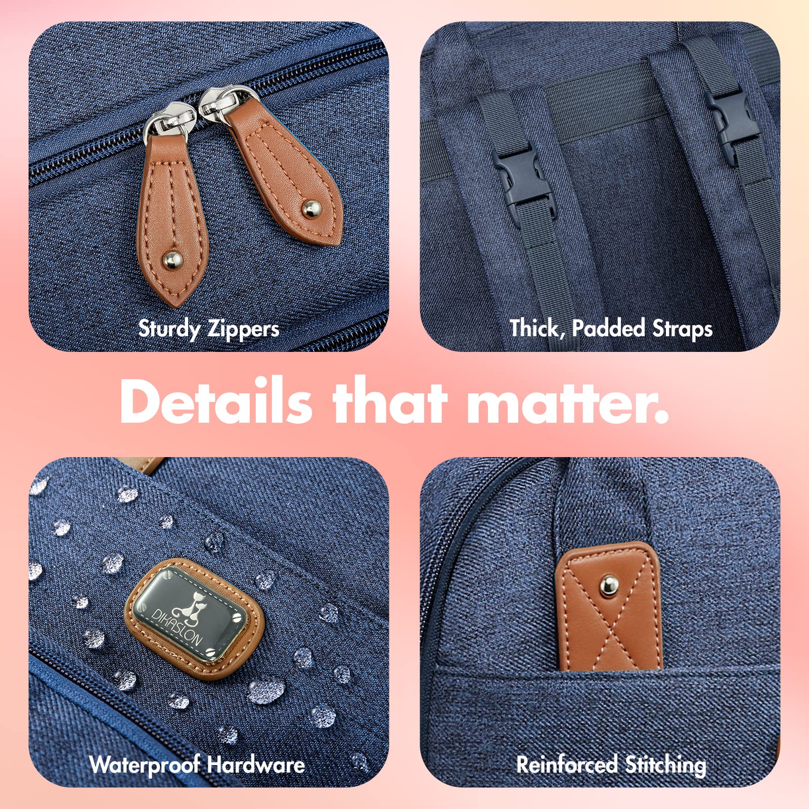 Dikaslon insulated pockets peacock, preserves bottle temperature and snack freshness on trips.