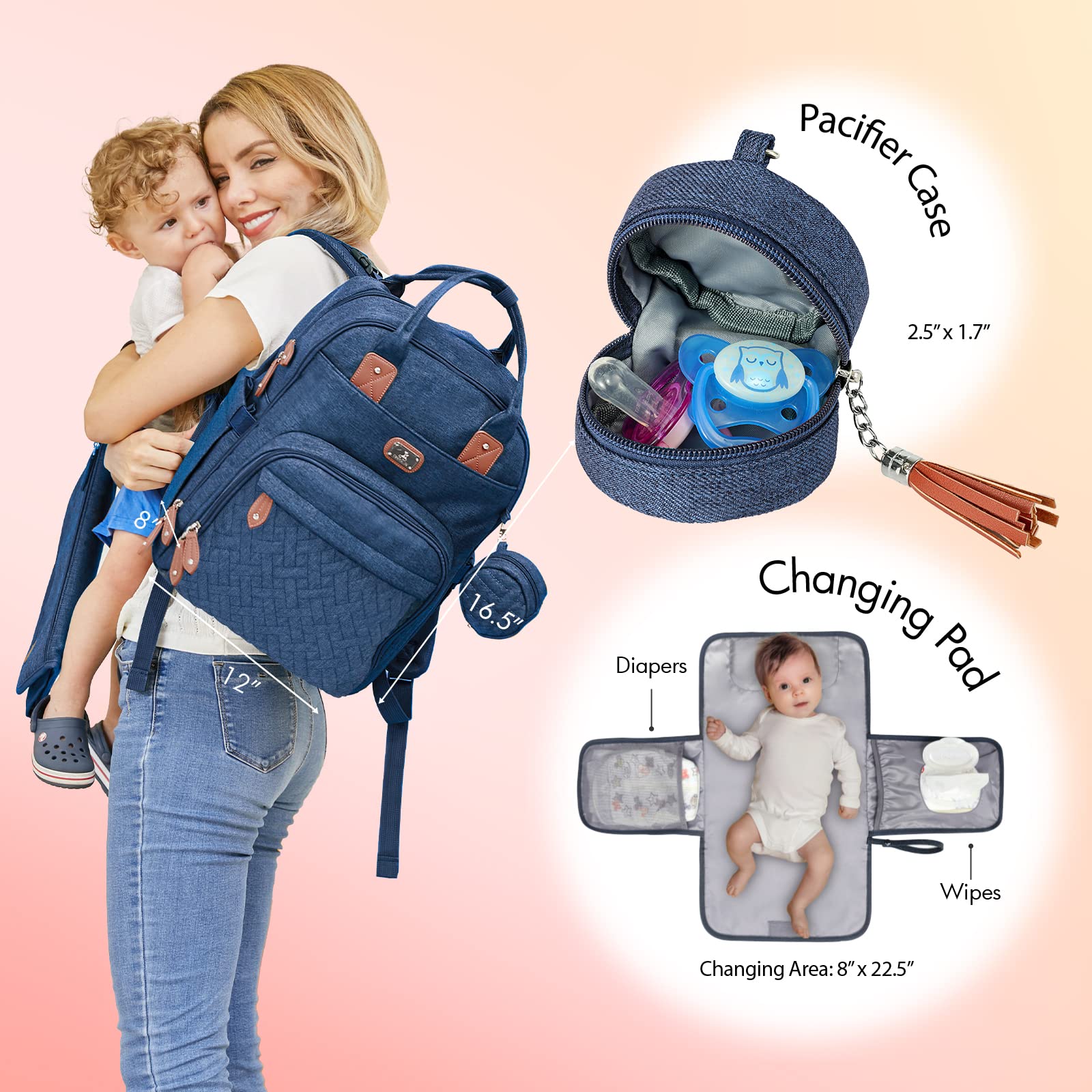 Dikaslon portable changing pad peacock, quick-clean surface for comfortable on-the-go diaper changes.