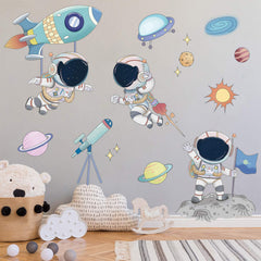 DILIBRA spaceships DIY art wall decal creates engaging bedroom mural