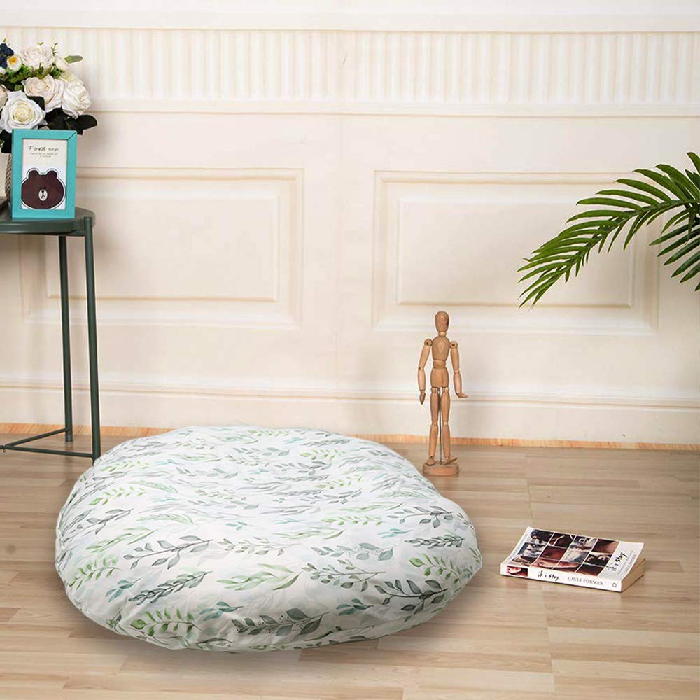 DILIMI lounger cover in green leaf pattern adds stylish nursery style