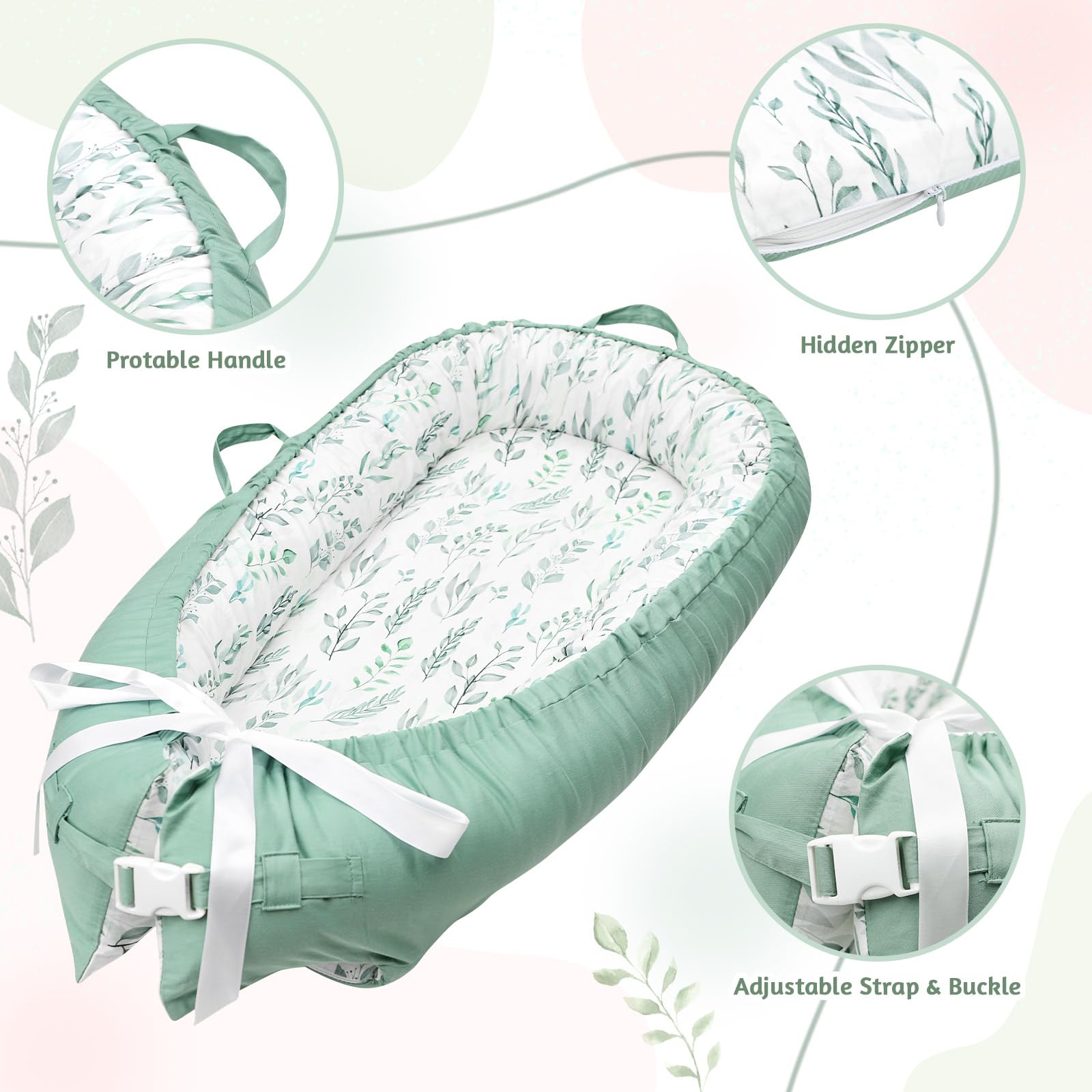 DILIMI carry-handle design emphasizes portability for on-the-go baby nest cover.