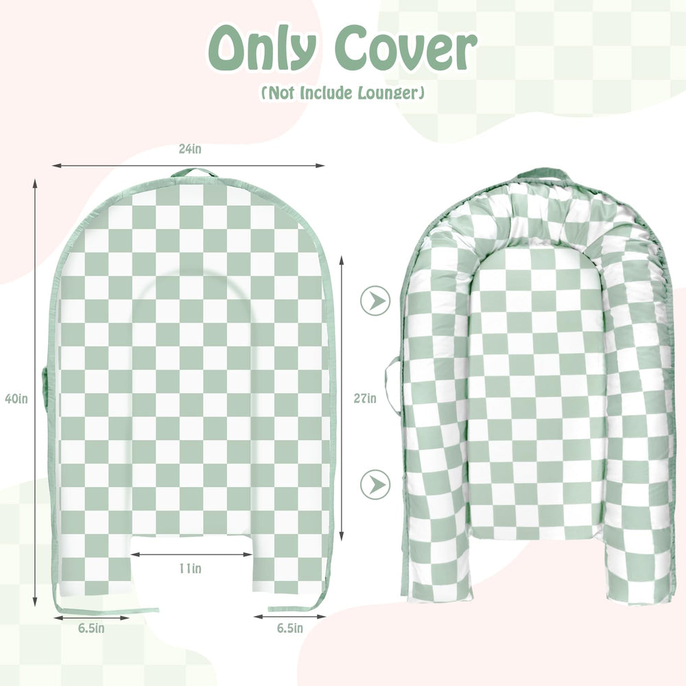 DILIMI green checkered cover complements nursery decor and style