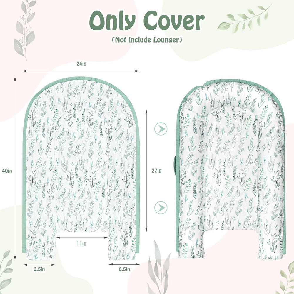 DILIMI green leaf cover close-up fabric highlights breathable cotton touch.