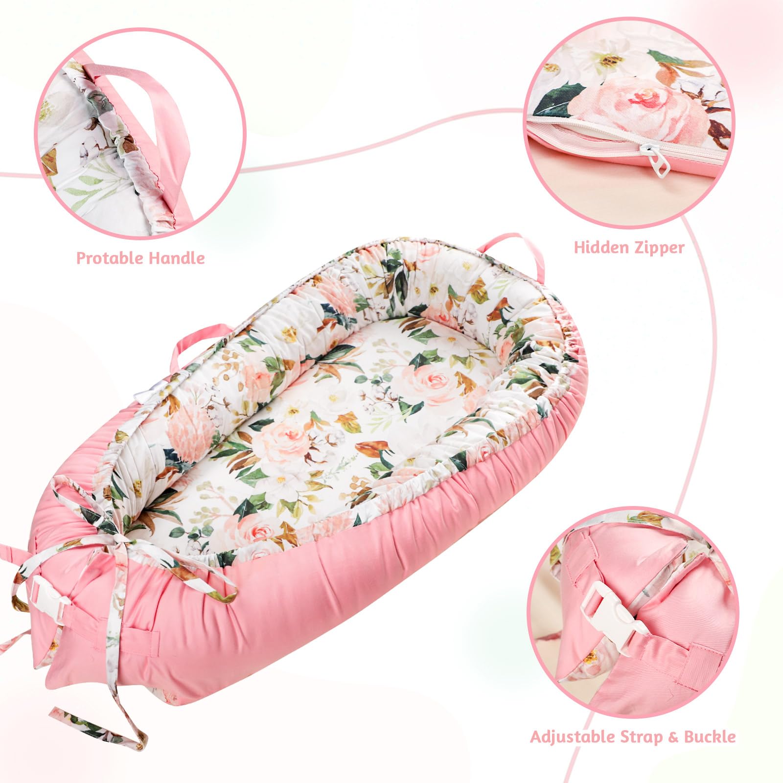 DILIMI lounger cover built-in carry handle for easy transport.