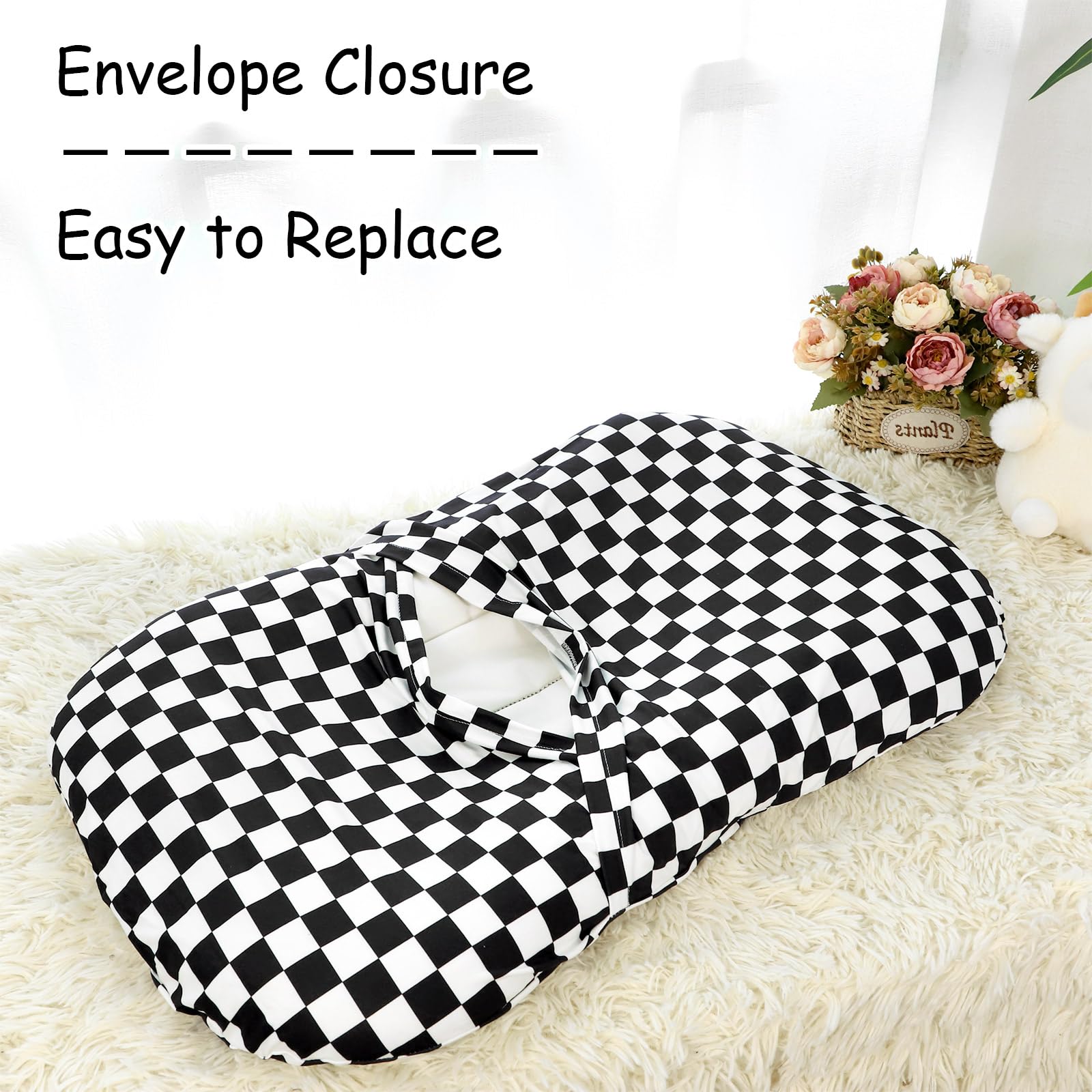 DILIMI modern checkerboard design; blends with home decor on bed or sofa.