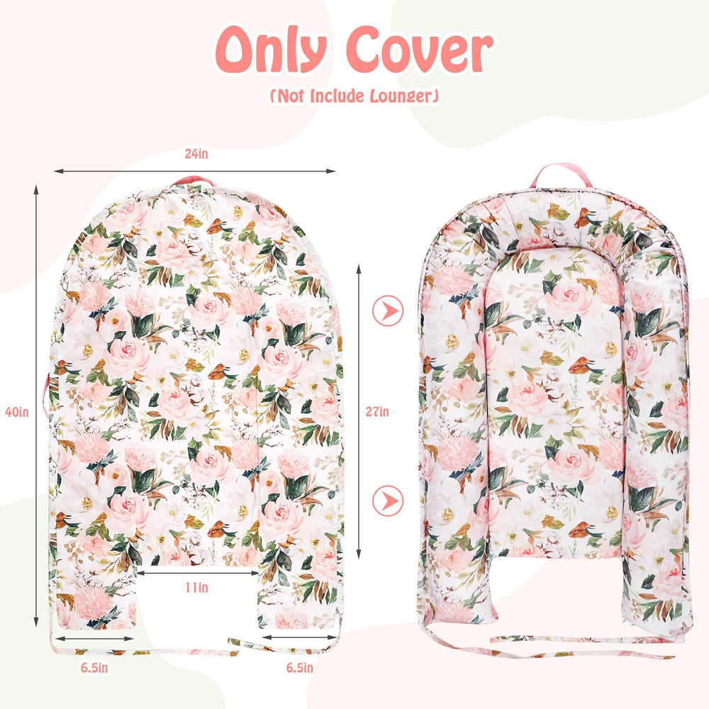 DILIMI baby nest cover reversible pink floral design offers two looks.