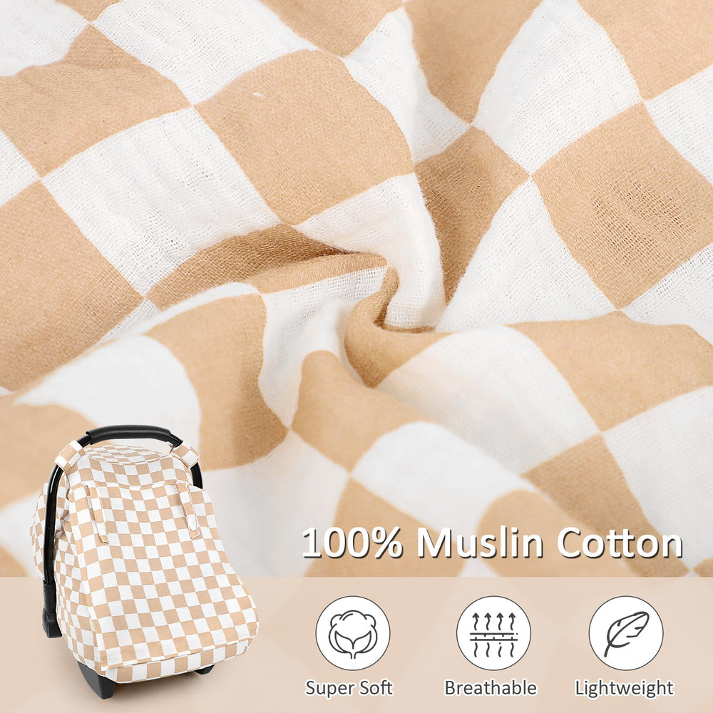 DILIMI breathable mesh window on car seat cover allows airflow while you watch baby