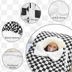 DILIMI car seat cover in black checkered pattern offers stylish protection.