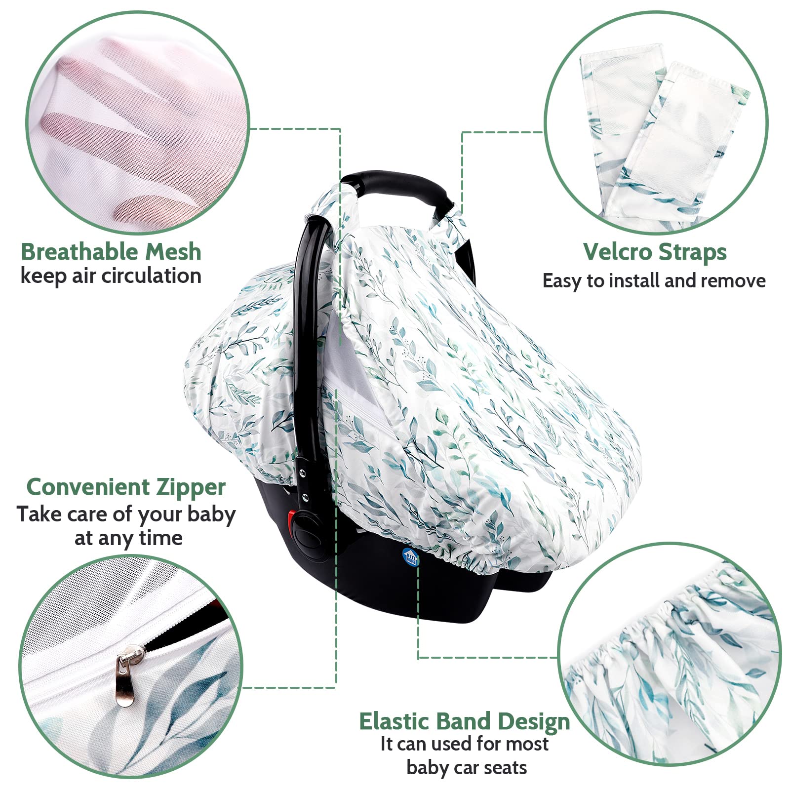 DILIMI car seat cover breathable mesh peep window for airflow and comfort