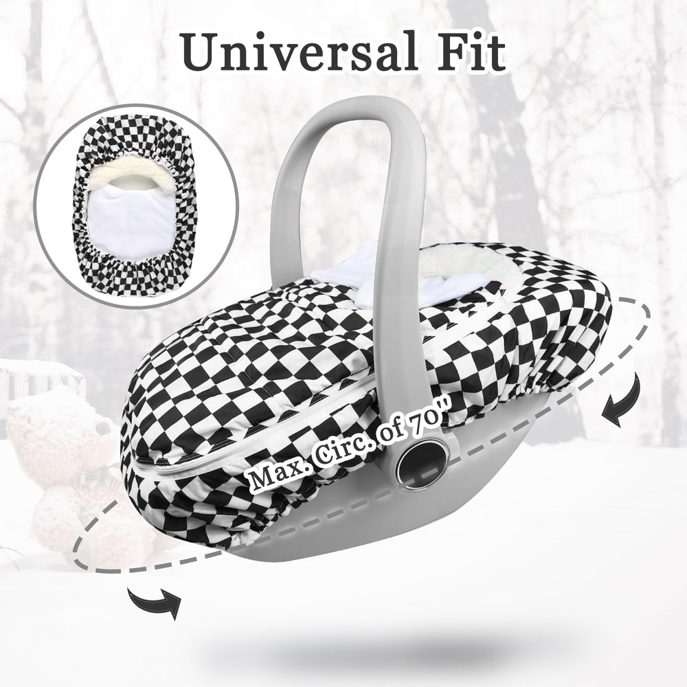 DILIMI car seat cover features easy-access zipper for quick checks.