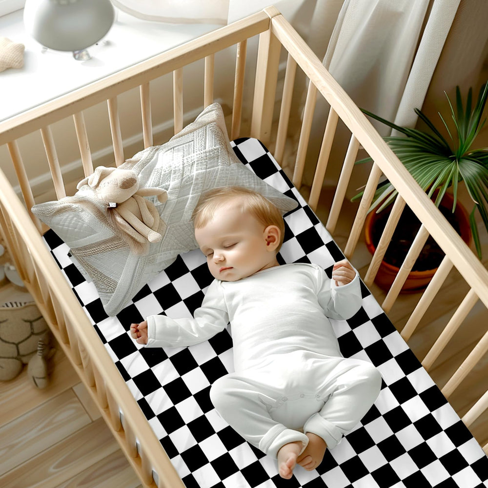 DILIMI crib sheet close-up jersey-knit fabric promotes gentle touch for baby skin