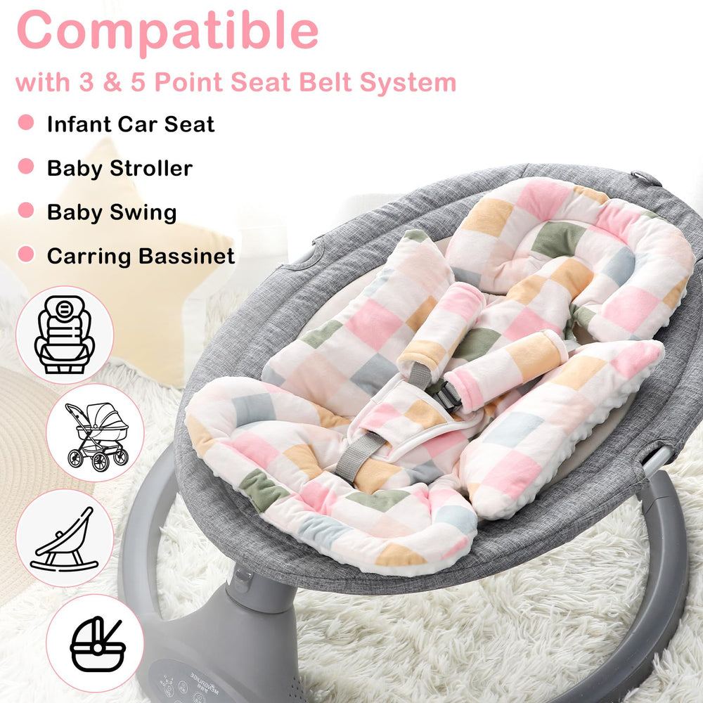 DILIMI head support with minky dots provides soft, breathable cushion for newborns