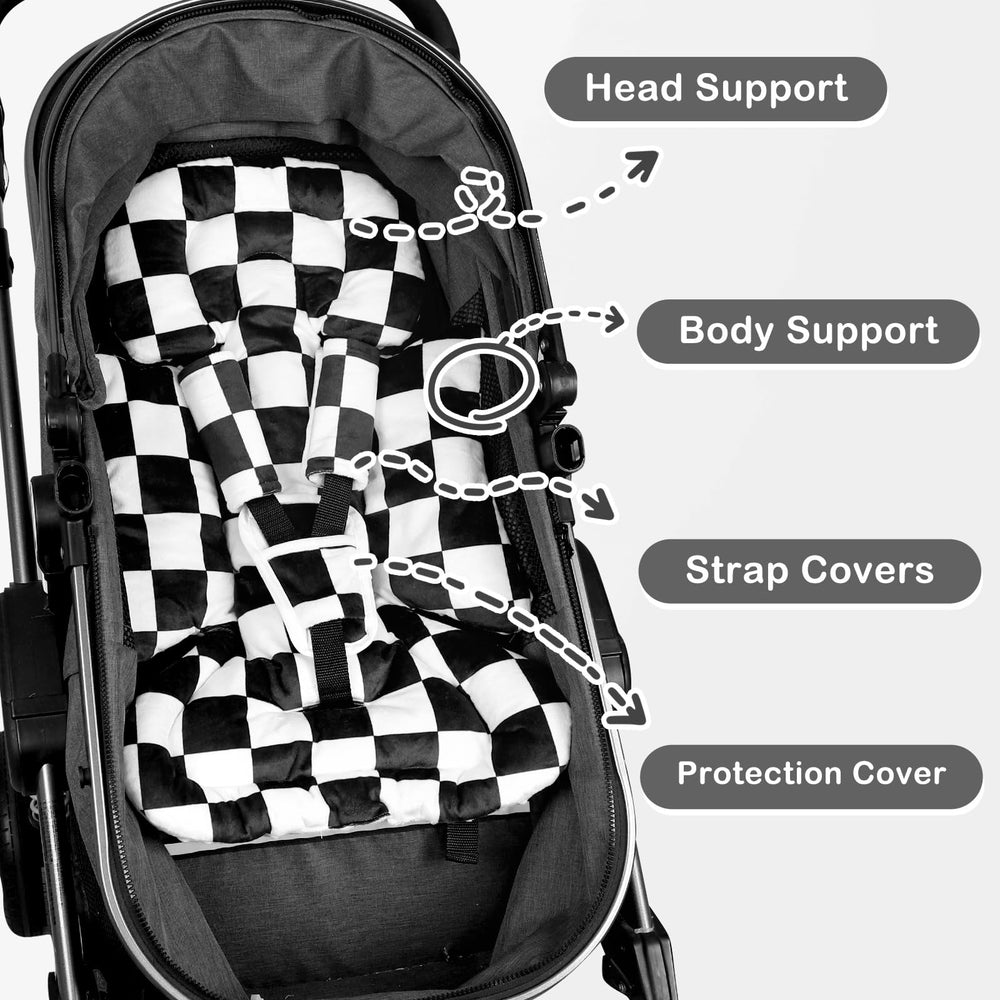 DILIMI infant car seat insert buckle cover protects skin during buckling.