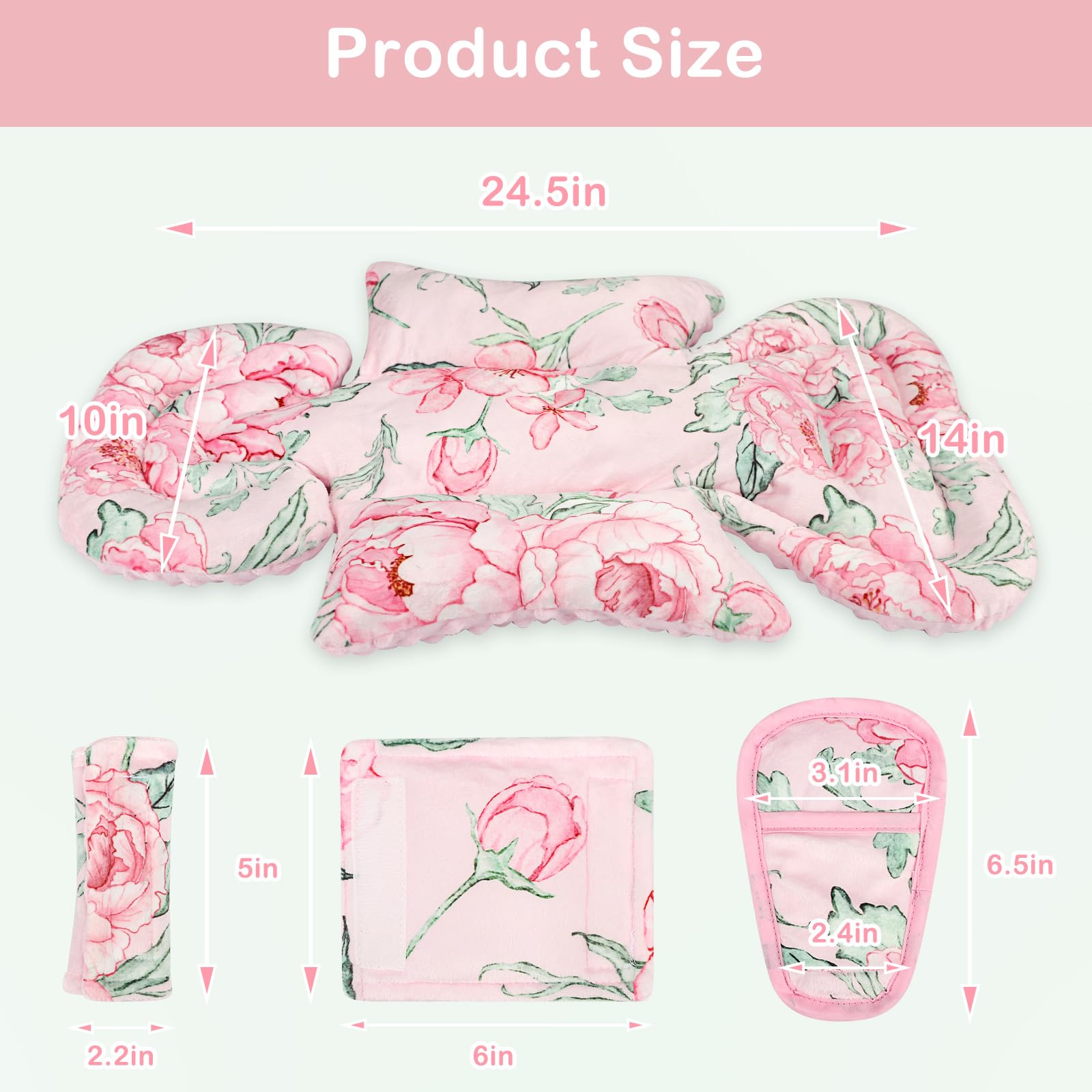 DILIMI infant car seat insert full body support for all-day comfort.