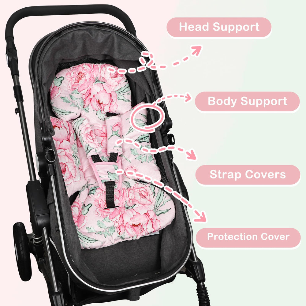DILIMI infant car seat insert hypoallergenic breathable fabric ideal for sensitive skin.