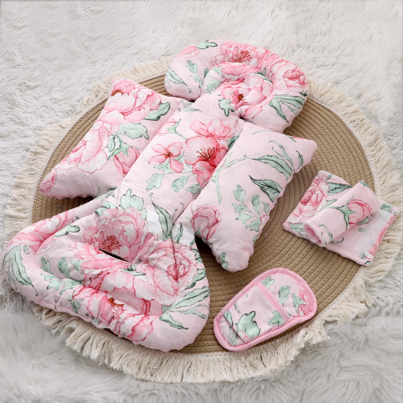 DILIMI infant car seat insert soft flannel and minky texture.