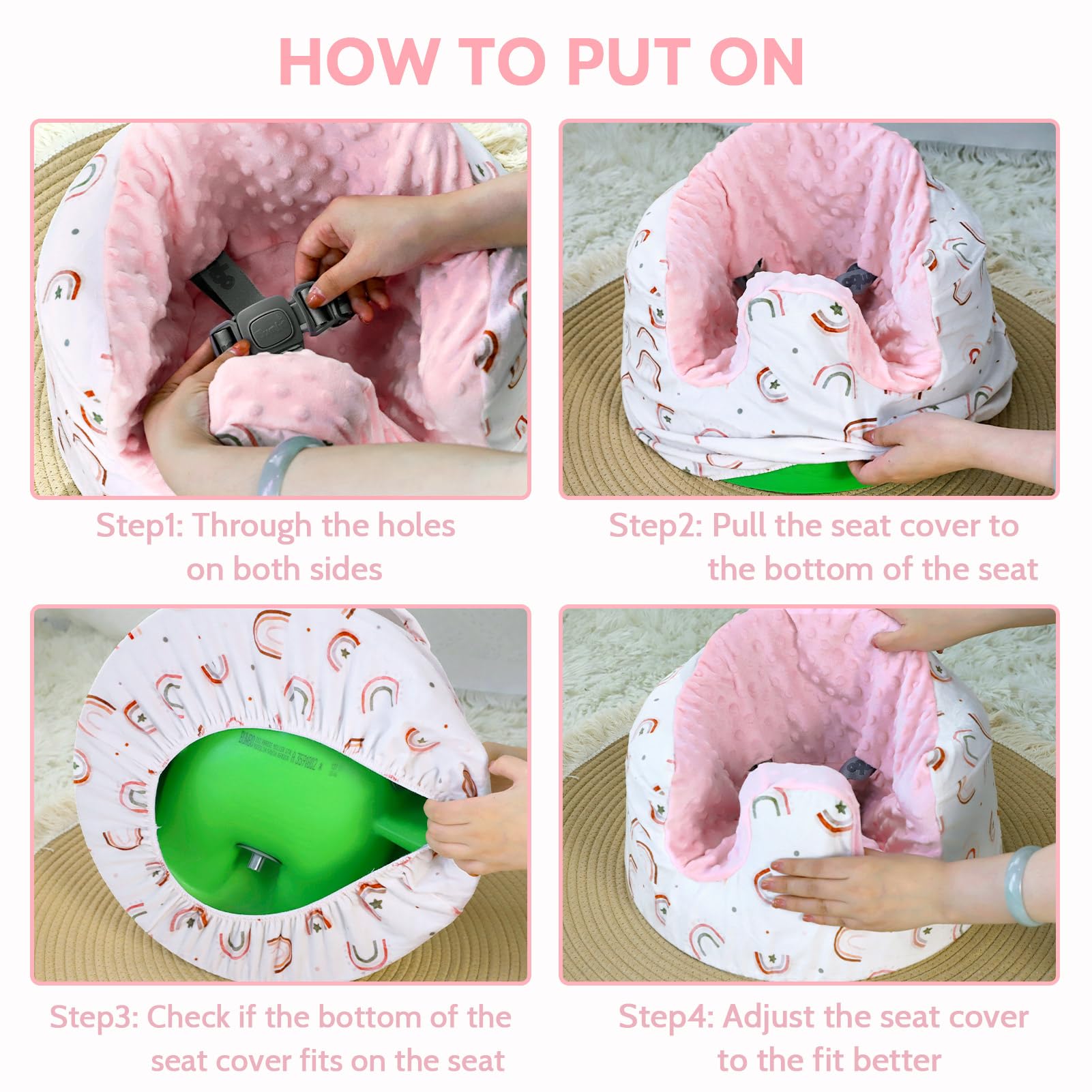 DILIMI rainbow seat cover makes a charming baby shower gift.