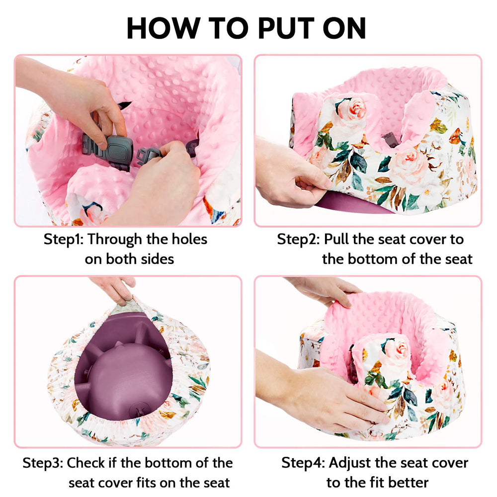 DILIMI Minky seat cover harness slots closeup for easy installation.