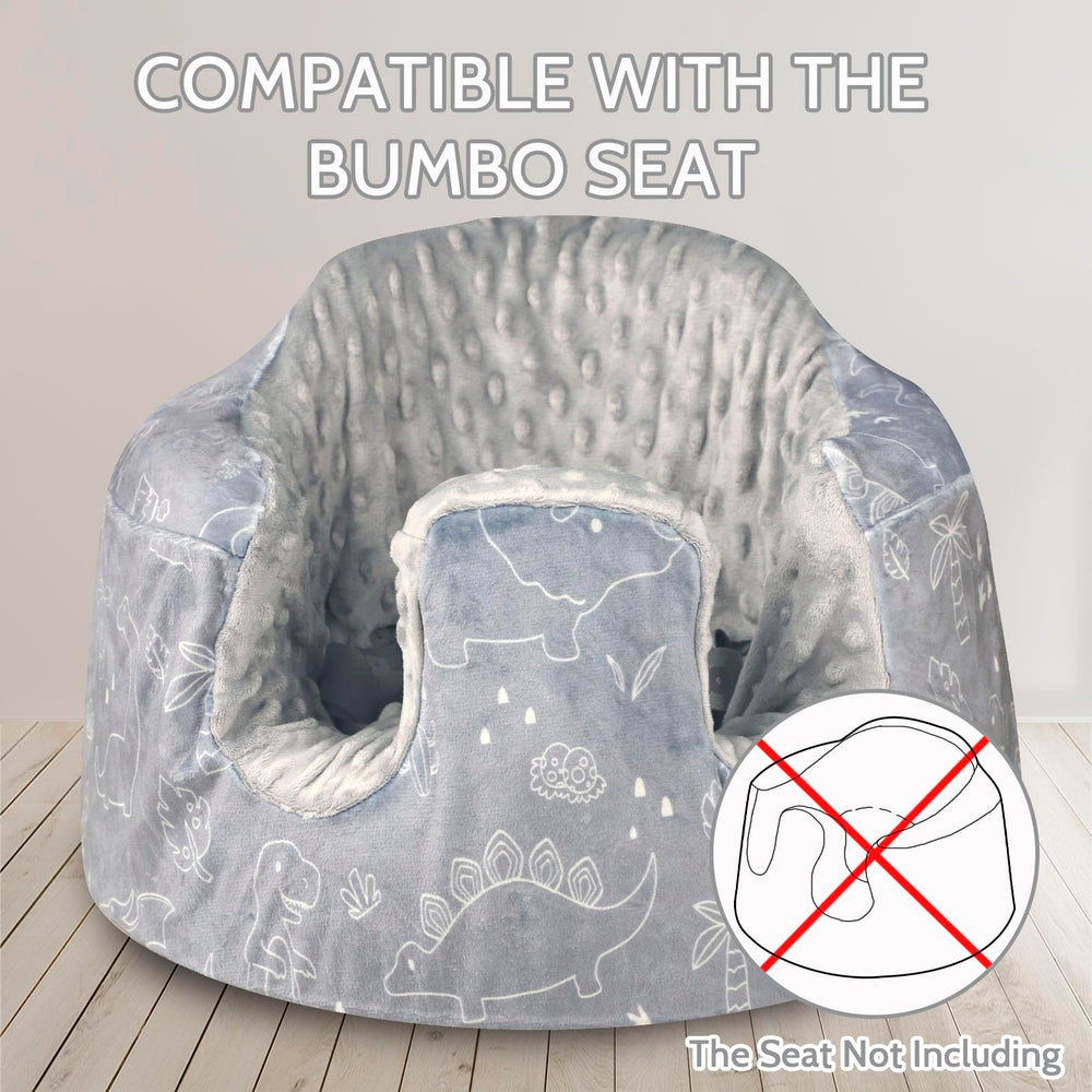 DILIMI Minky seat cover harness slots show easy installation for parents.