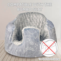 DILIMI Minky seat cover harness slots show easy installation for parents.