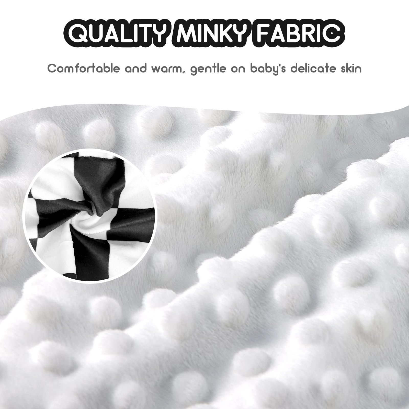 DILIMI Minky Seat Cover shows three harness slots for quick, secure setup.