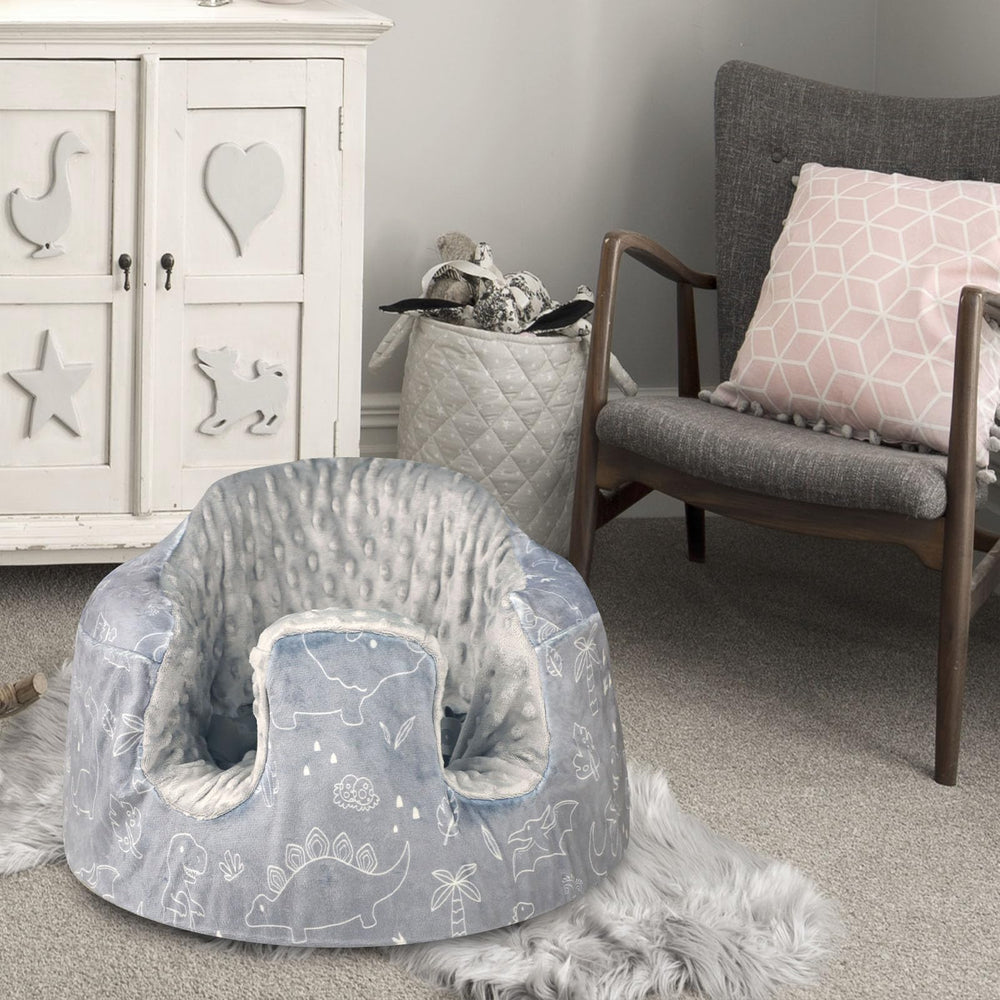DILIMI Minky seat cover in use with baby shows mess protection.