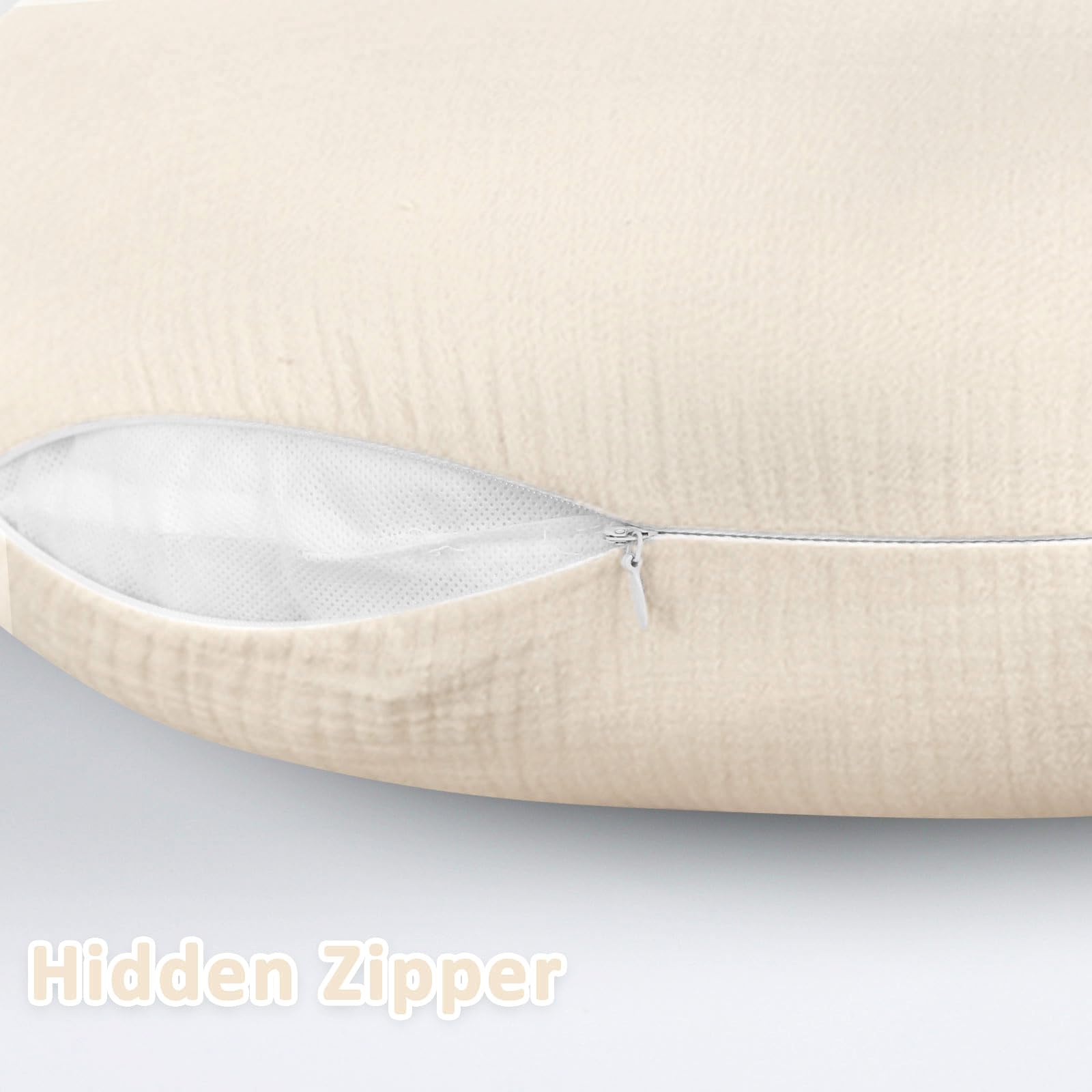 DILIMI beige-checkered pillow cover on bed showing modern decor fit