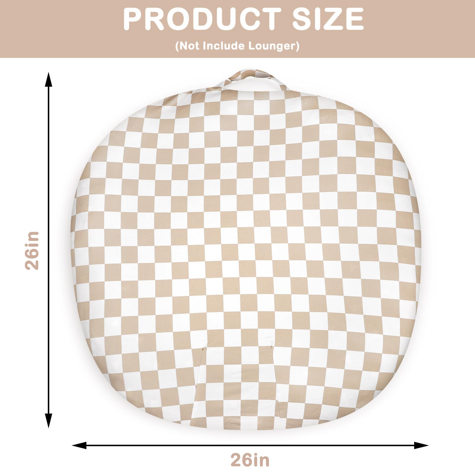 DILIMI light brown checkerboard cover features a carry handle for portability.