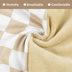 DILIMI brown checkered nursing pillow cover adds nursery decor style