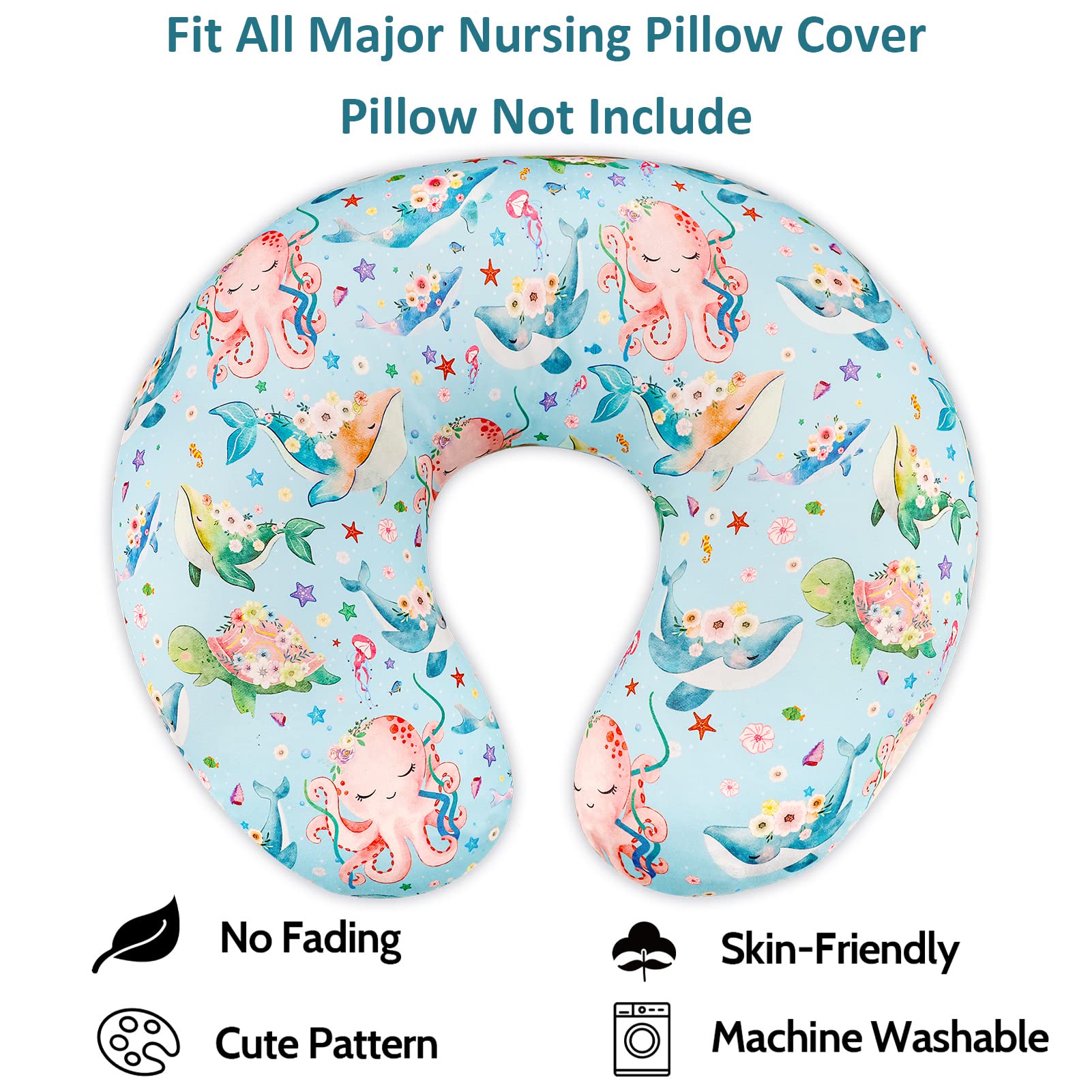 DILIMI nursing pillow cover on pillow ready for feeding sessions