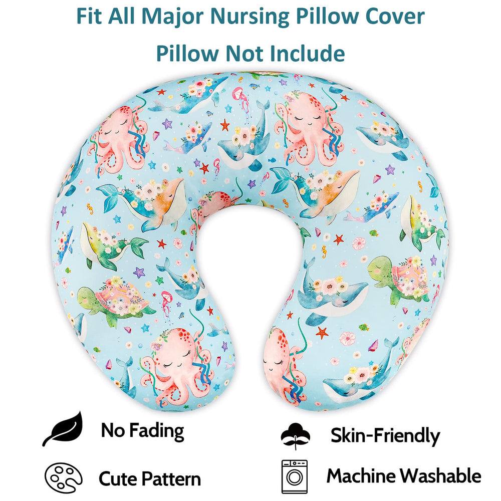 DILIMI nursing pillow cover on pillow ready for feeding sessions