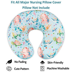 DILIMI nursing pillow cover on pillow ready for feeding sessions