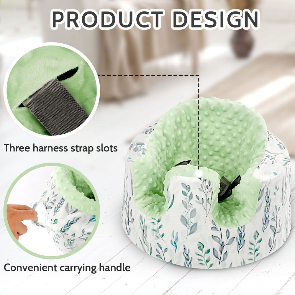 DILIMI seat cover shows a green leaf pattern ideal for playful nurseries.