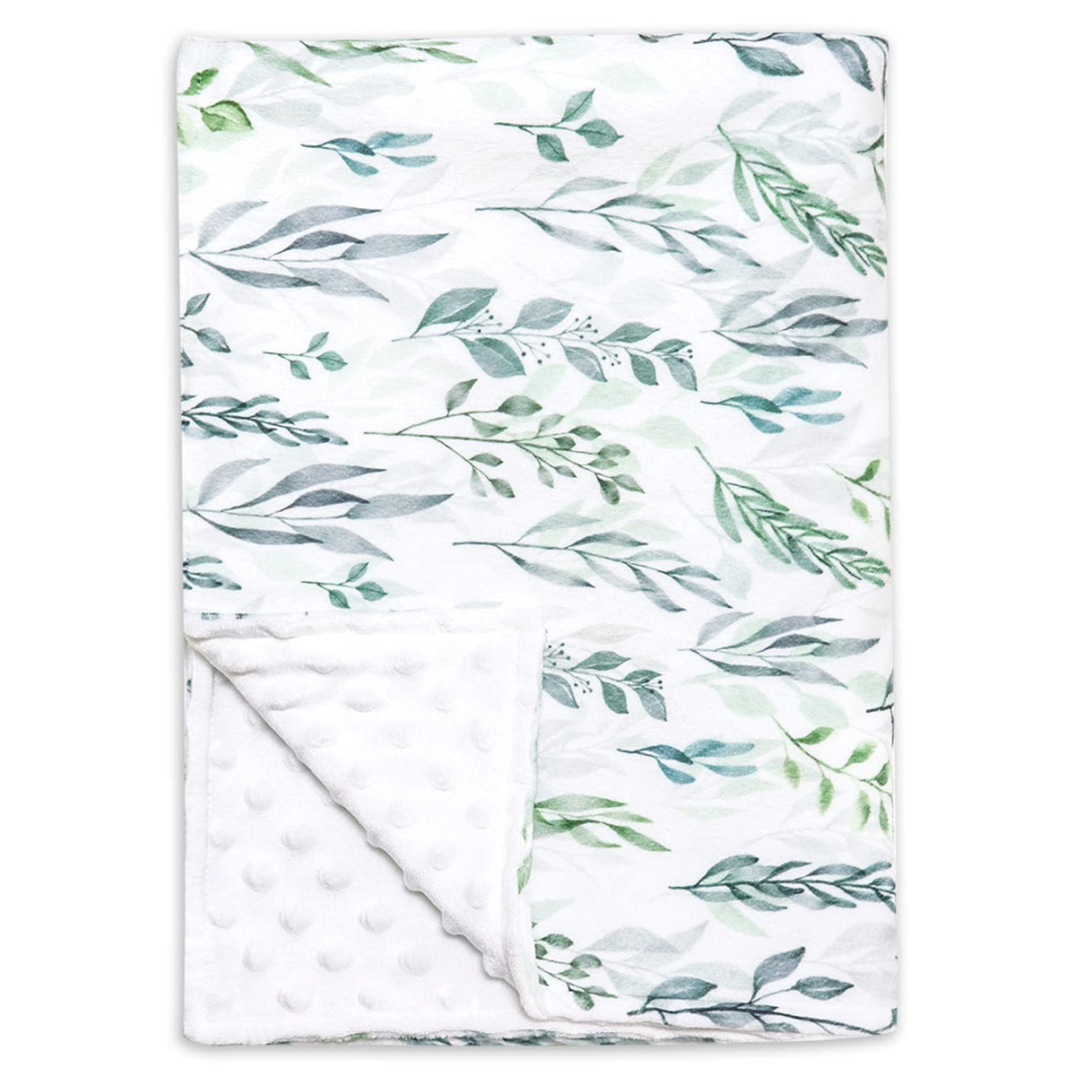 DILIMI soft warm baby blanket with green leaf pattern for cozy crib warmth.