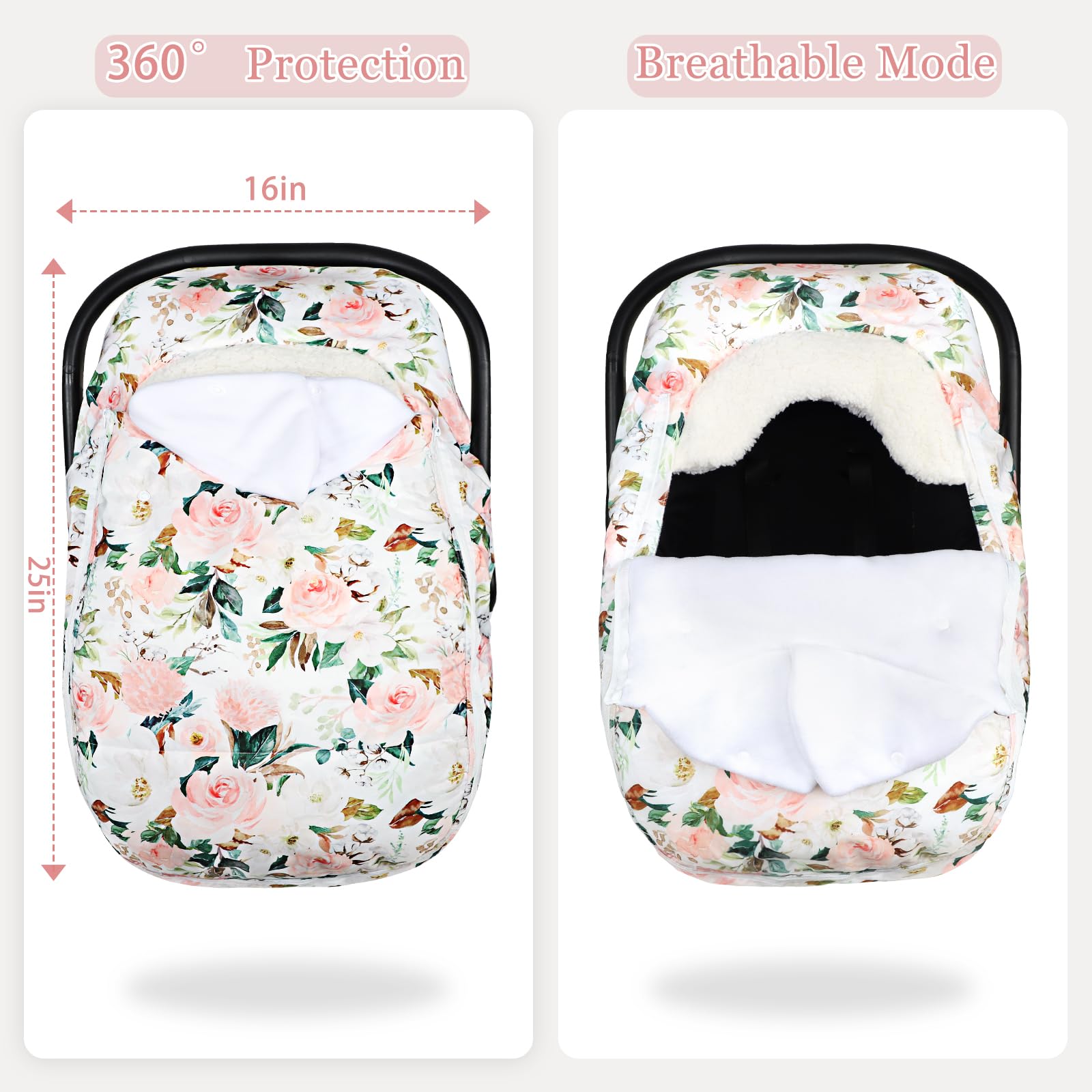 DILIMI universal-fit elastic-bottom showcases secure snug fit on most car seats.