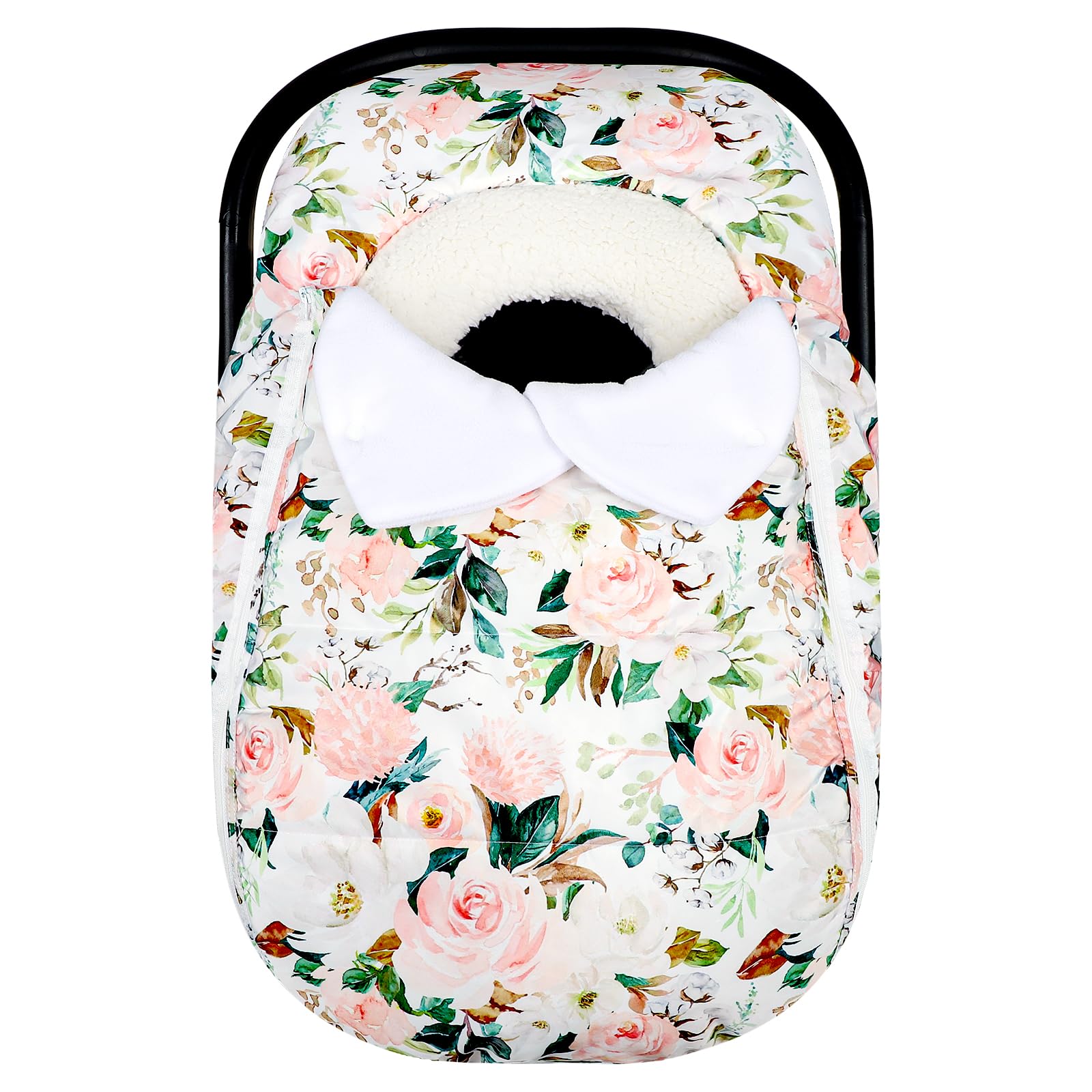 DILIMI winter car seat cover floral outside provides durable protection in cold travel.