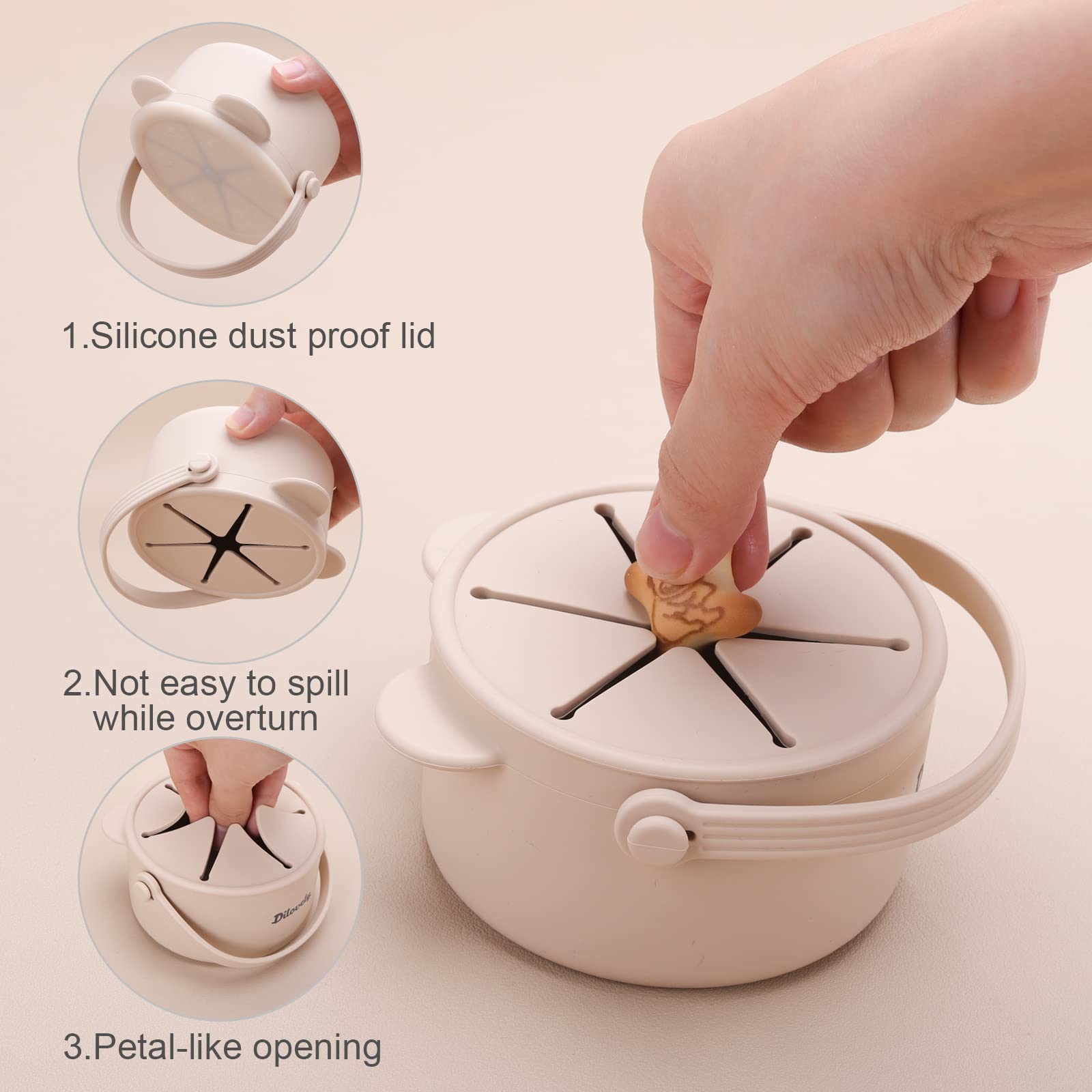 Dilovely cream snack cups with bucket-like handle for easy carrying