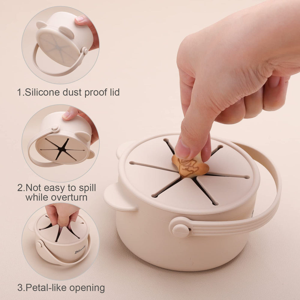 Dilovely cream snack cups with bucket-like handle for easy carrying