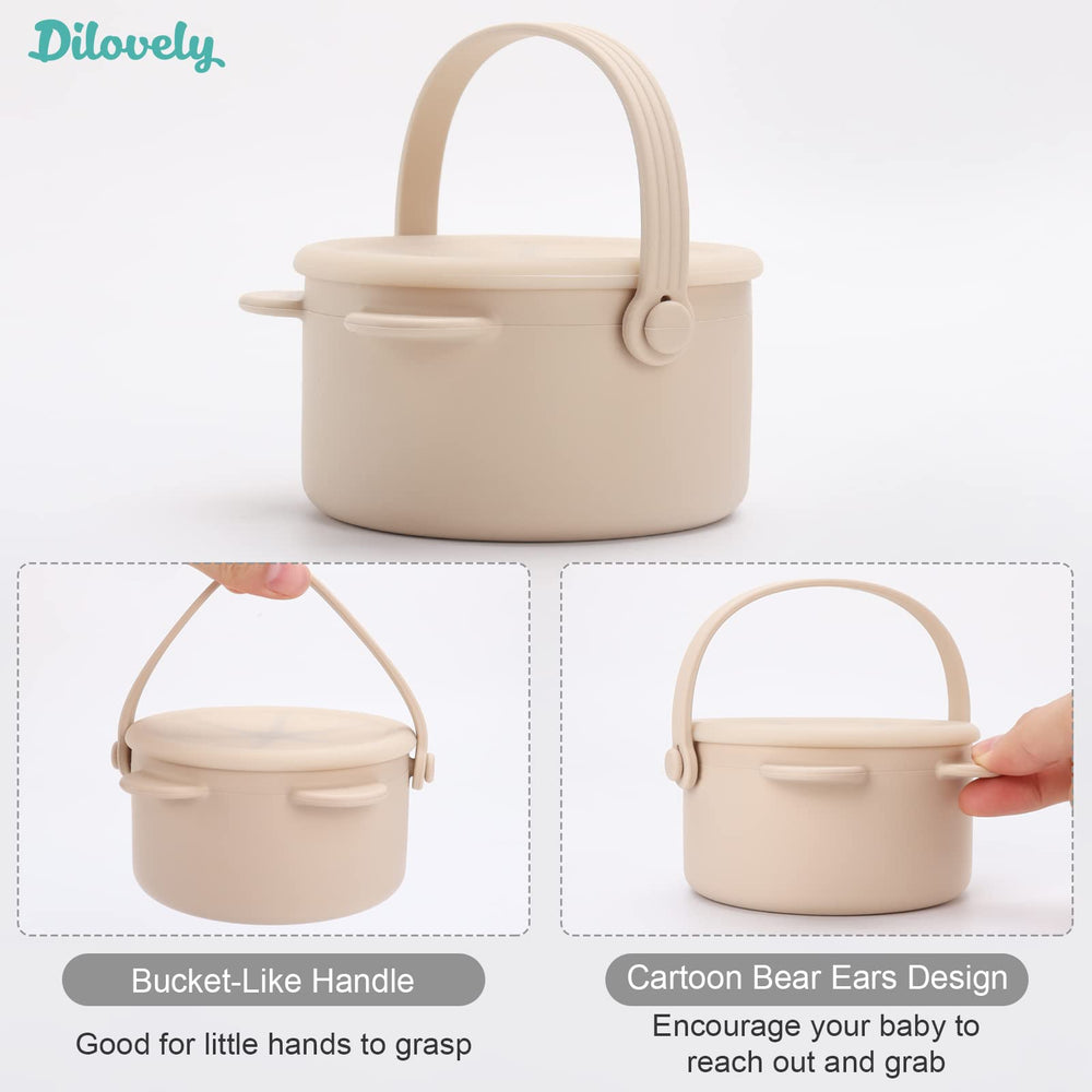 Dilovely snack cups soft-flaps support easy reach for tiny hands