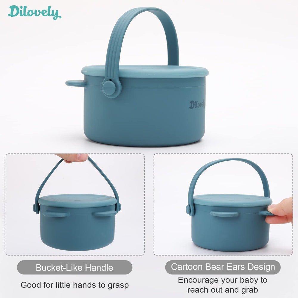 Dilovely snack cups bucket-handle design highlights easy carrying for outings.