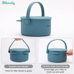 Dilovely snack cups bucket-handle design highlights easy carrying for outings.
