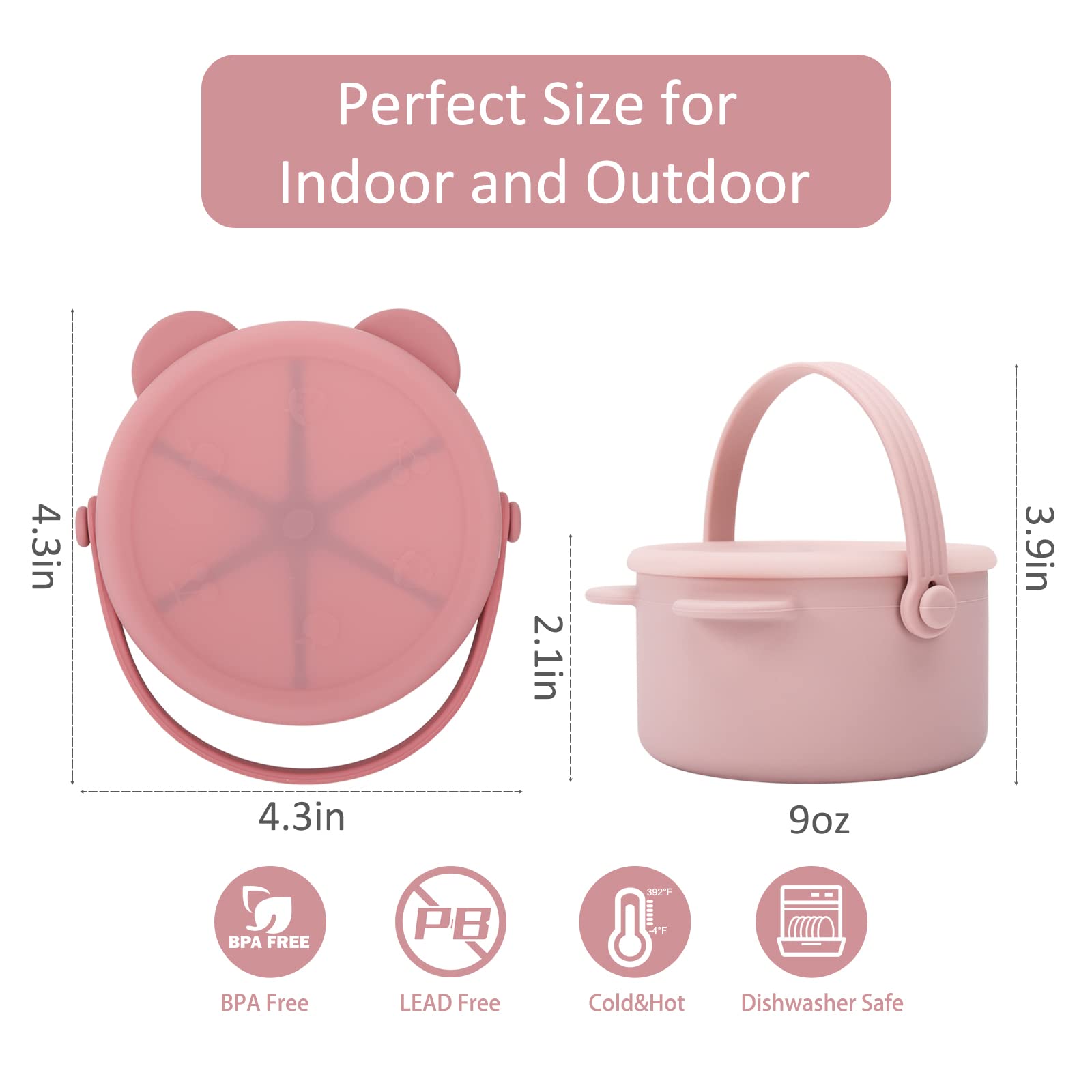 Dilovely toddler snack containers with dustproof lid prevent spills during travel