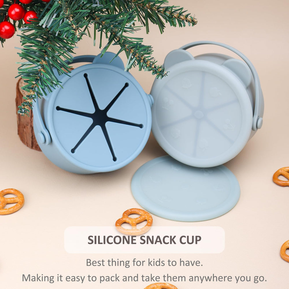 Dilovely toddler snack containers with dustproof lids prevent spills during outings.