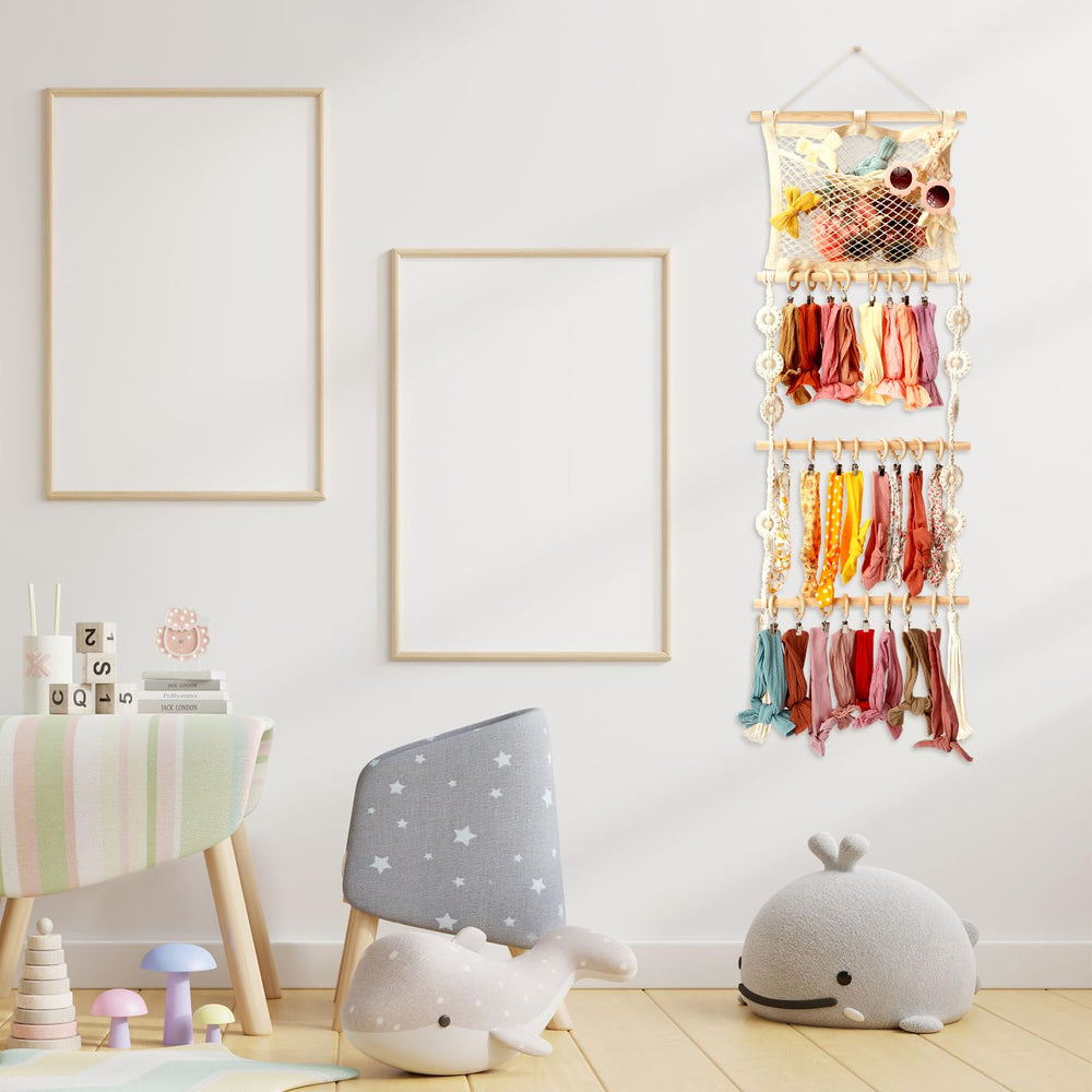 Dingion metal hooks and hardware enable easy wall-hanging organization.