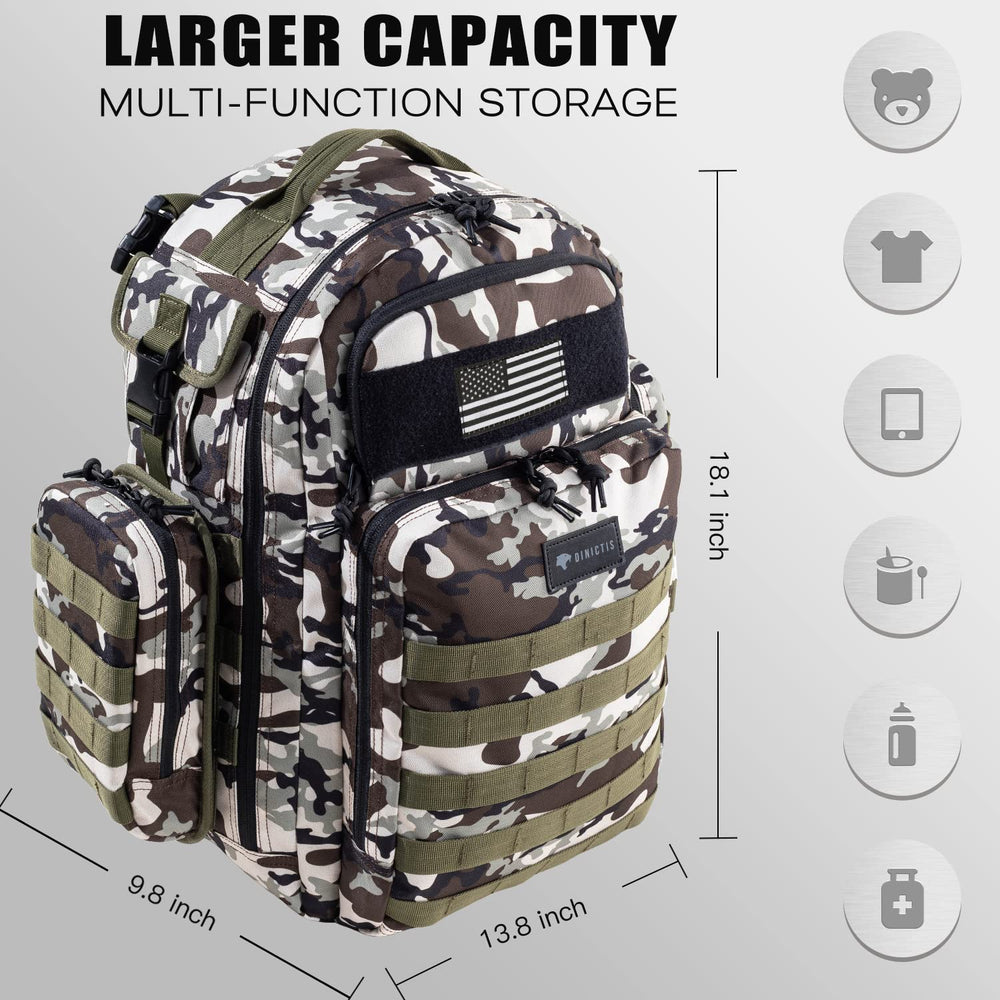 Dinictis Dad Diaper Bag includes changing mat for quick on-site changes.
