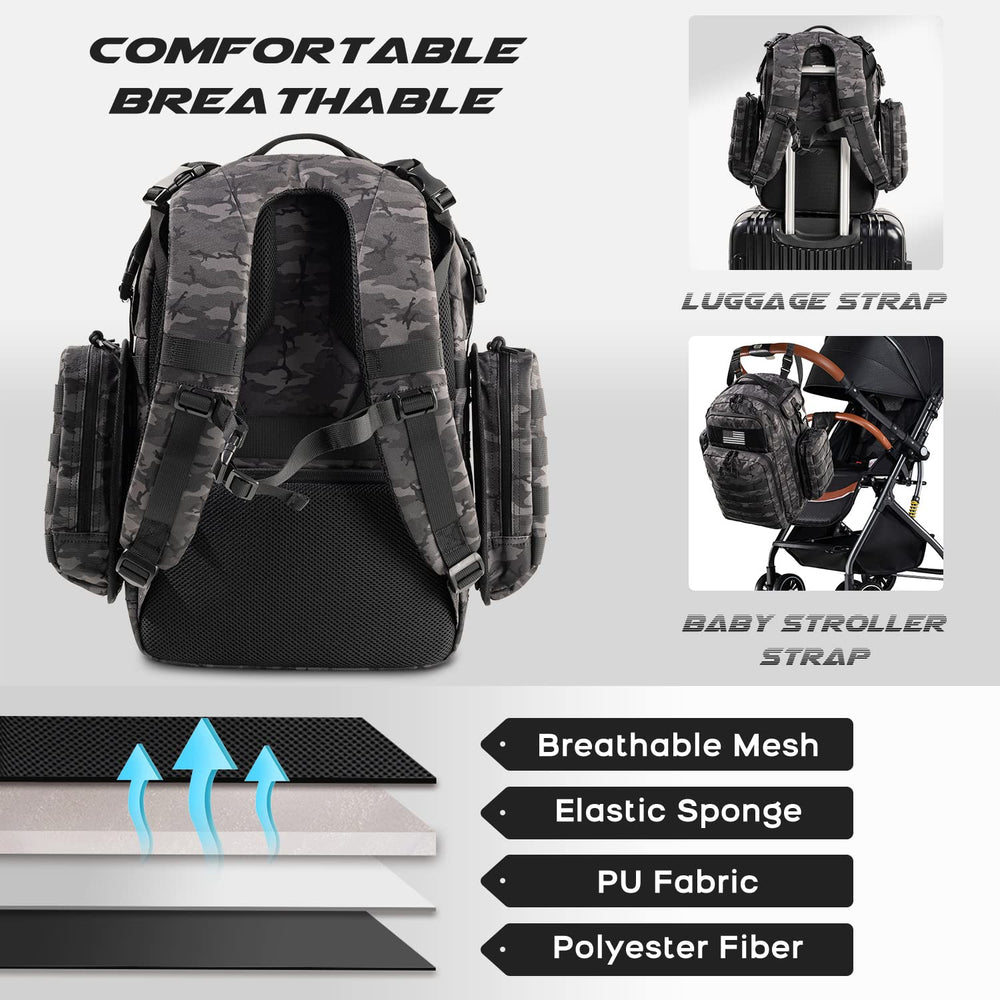 Dinictis Dad Diaper Bag changing mat aids on-site diaper changes